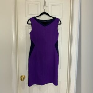 Tahari purple color block dress size 4